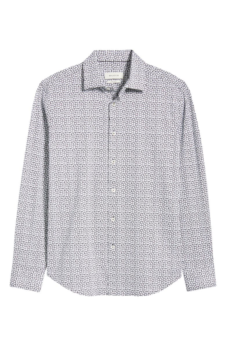 Bugatchi James OoohCotton<sup>®</sup> Floral Button-Up Shirt, Alternate, color, Black/ White