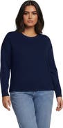 Lands' End Double Trim Cotton Crew Neck Sweater