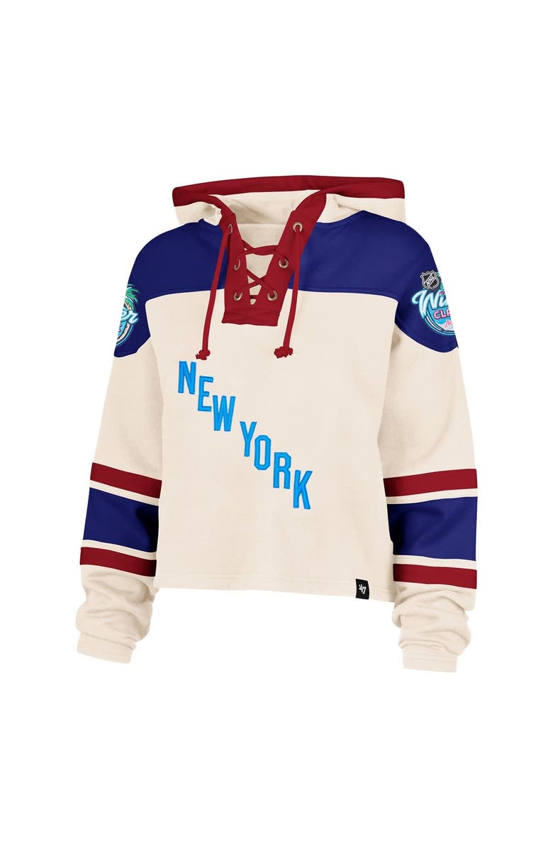 '47 Women's '47 Cream New York Rangers 2026 NHL Winter Classic Cropped Superior Lacer Hoodie, Alternate, color, Cream