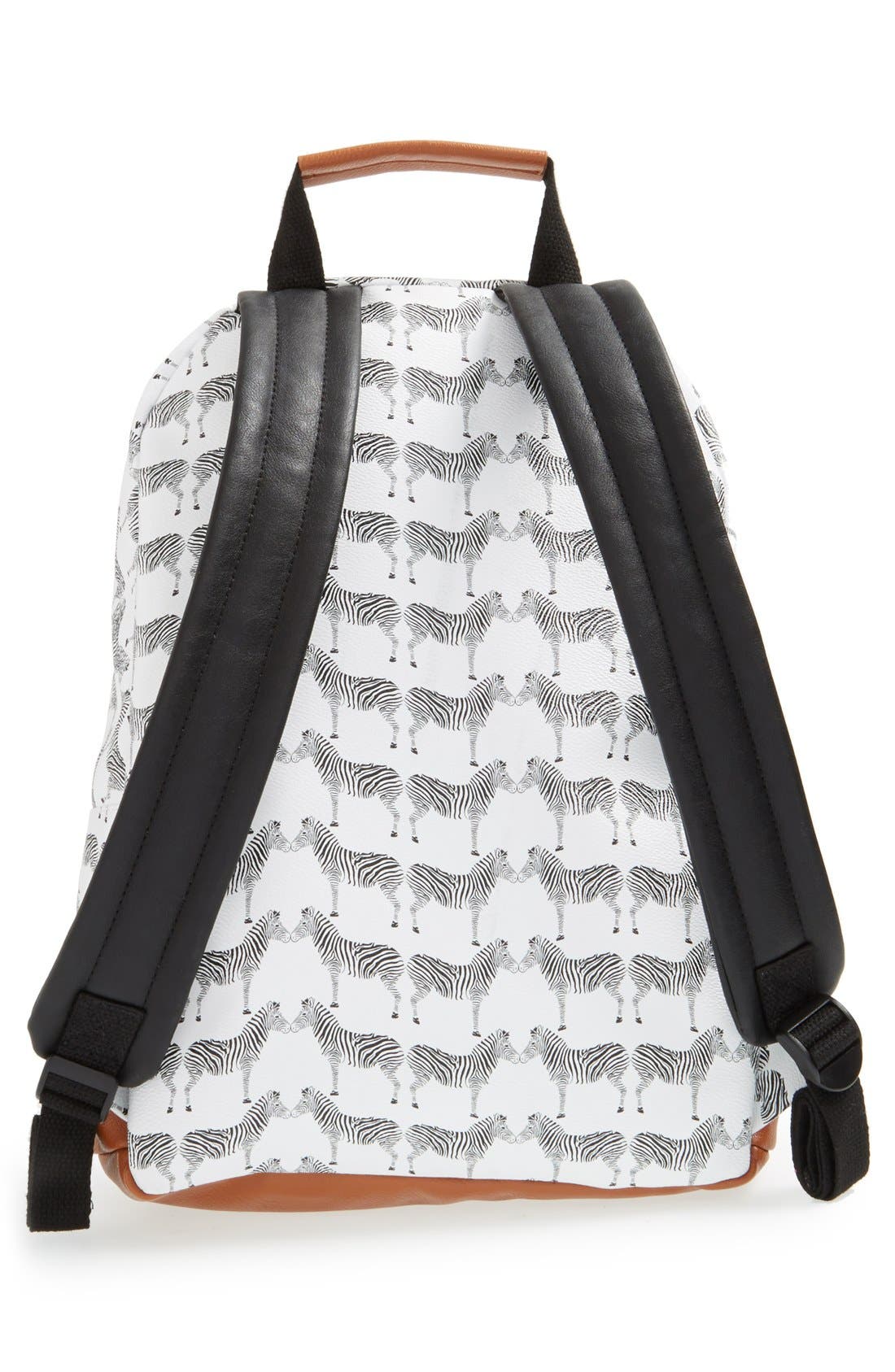 Zebra Print Backpack, Alternate, color, BLACK/ WHITE