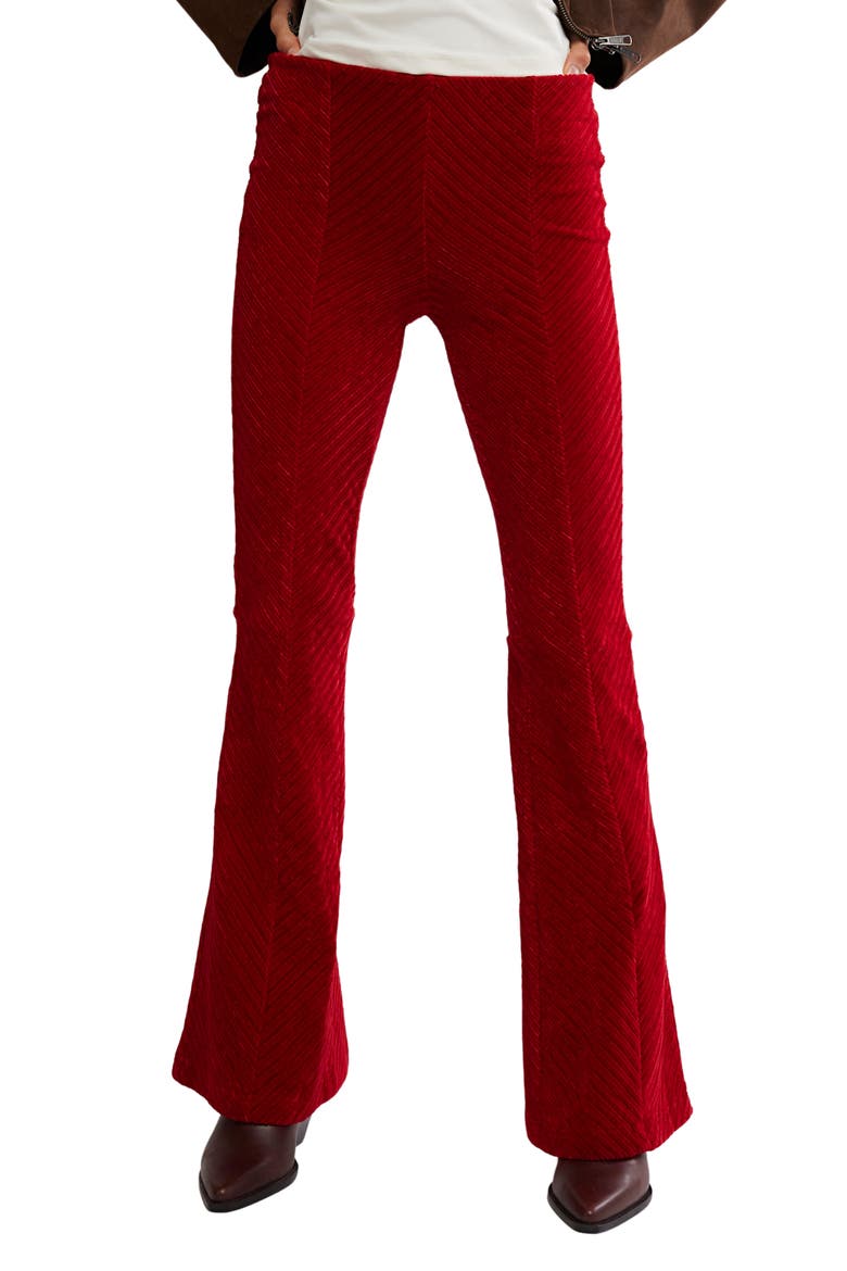 Penny Flare Velvet Pants, Main, color, SALSA