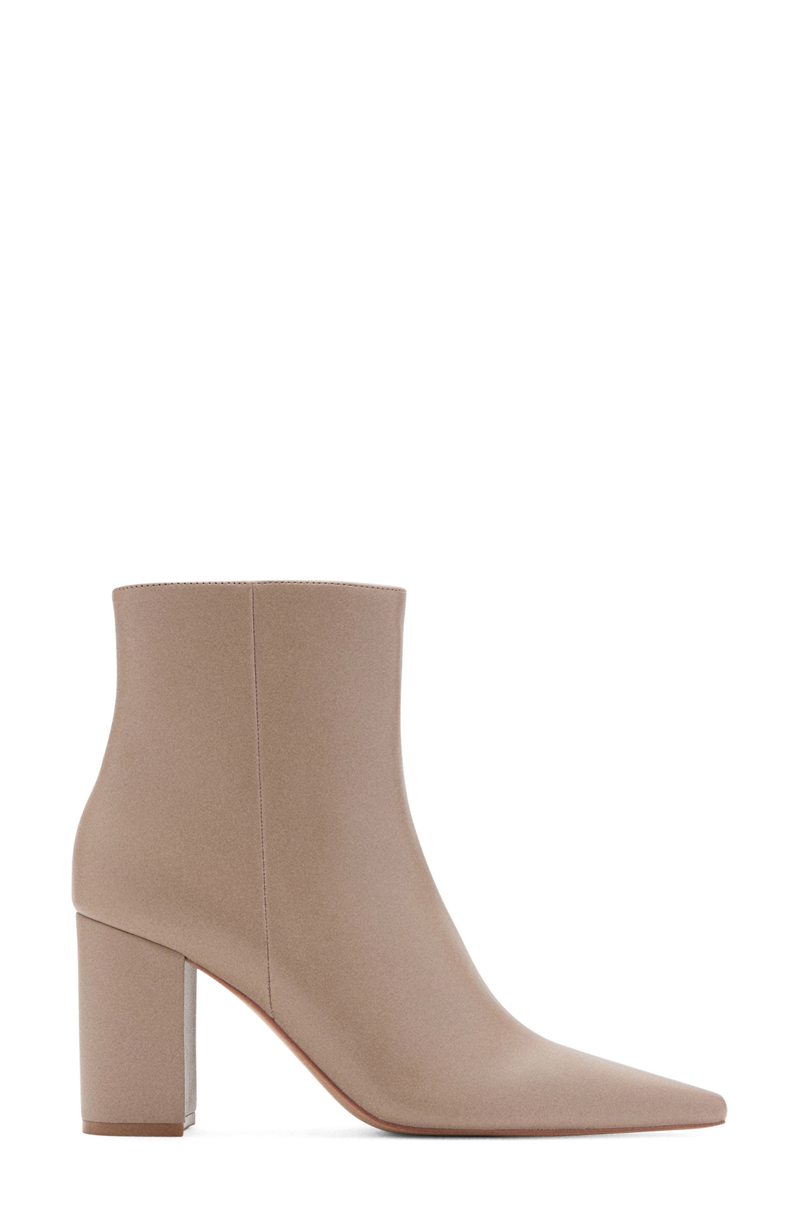 MANGO Cobo Block Heel Bootie, Alternate, color, Ecru