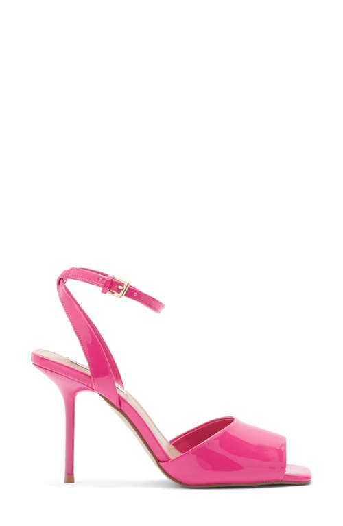 Steve Madden Leesha Patent Ankle Strap Sandal In Pink