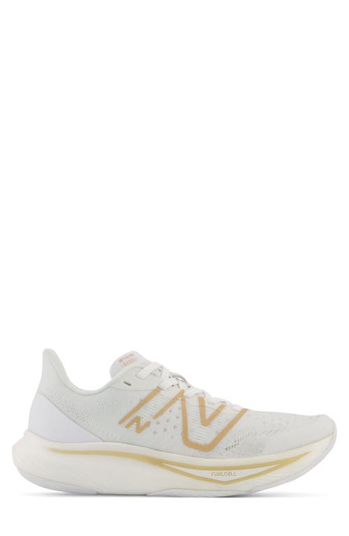 New Balance Fcx Running Shoe In White/gold Metallic