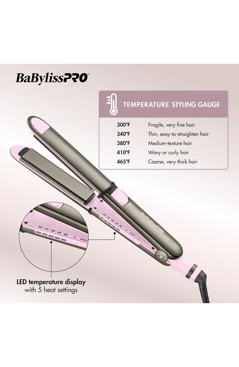 BaBylissPRO Nano Titanium Limited Edition 1¼" Prima3000 Stainless Steel Styling Iron, Alternate, color, Pink