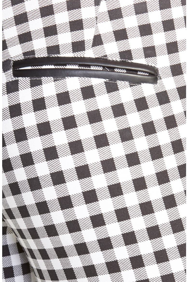 Gingham Print Leggings, Alternate, color, BLACK