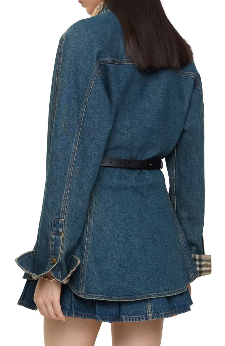 Burberry Stretch Denim Button-Up Shirt, Alternate, color, Medium Blue