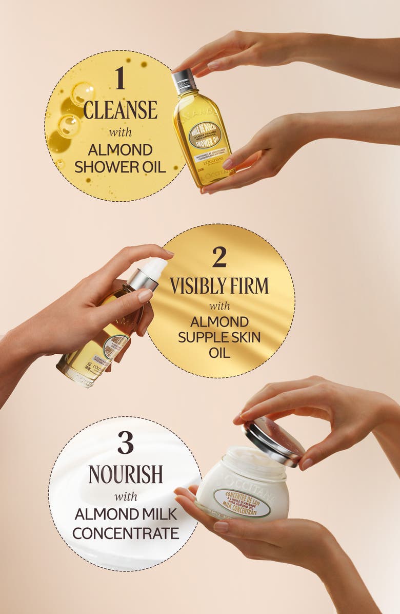 L'Occitane Softening Almond Trio Gift Set $76 Value, Alternate, color,