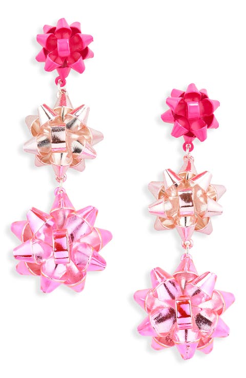 Gift Bow Tiered Drop Earrings