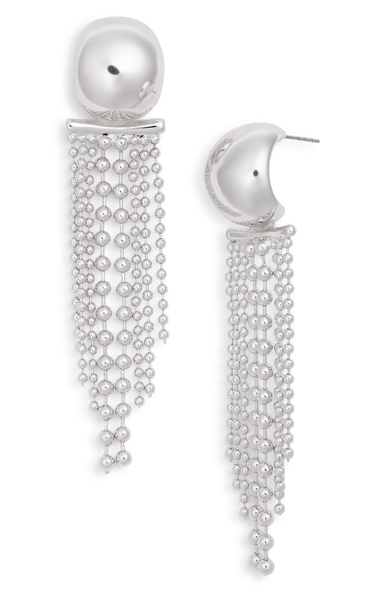 Open Edit Mixed Chain Fringe Hoop Earrings, Main, color,