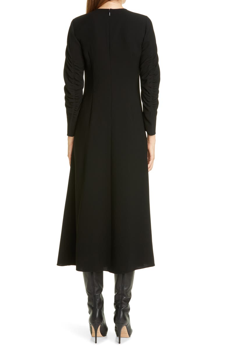 Lafayette 148 New York Collina Ruched Long Sleeve Midi Dress, Alternate, color, 