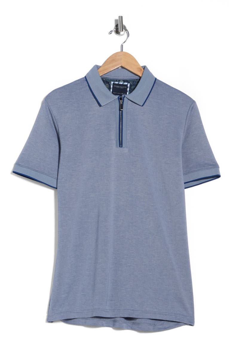Tipped Quarter Zip Polo, Alternate, color, NAVY