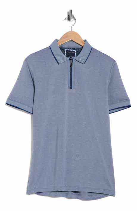 DENIM AND FLOWER Tipped Quarter Zip Polo