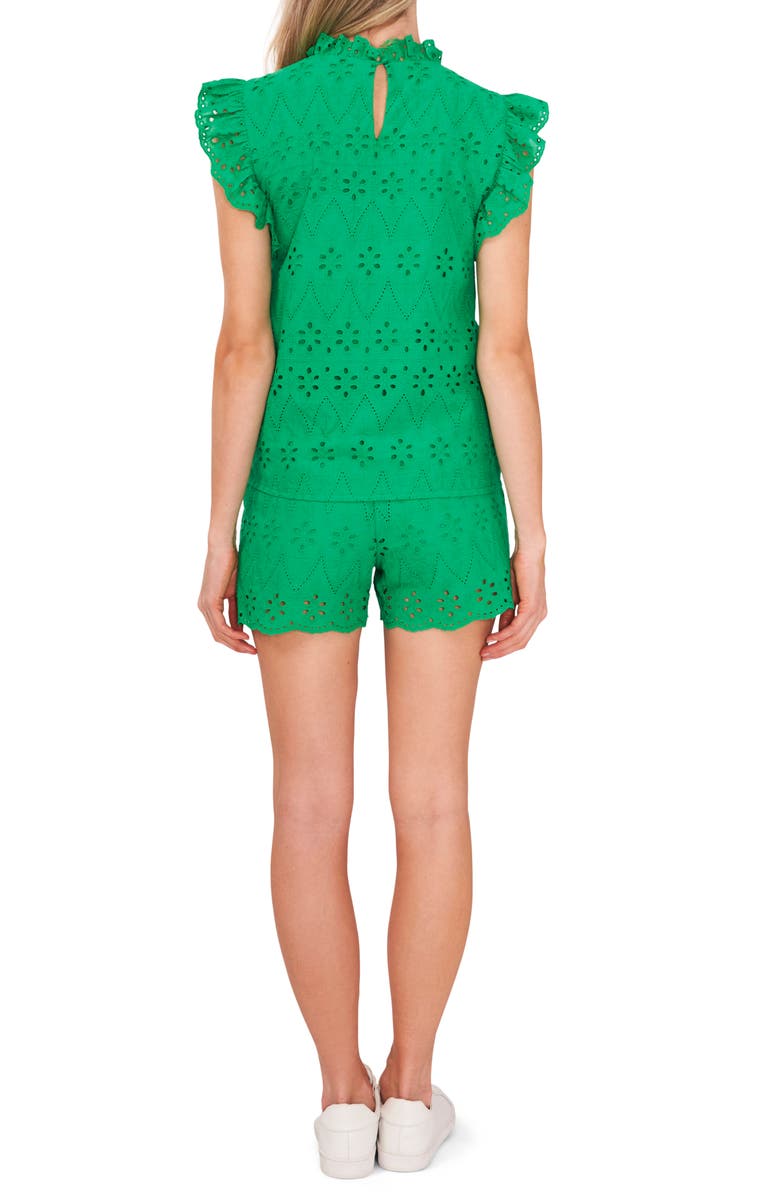 CeCe Cotton Eyelet Shorts, Alternate, color, Vivid Green
