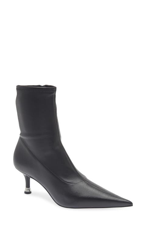 Fei Pointed Toe Stretch Leather Ankle Boot
