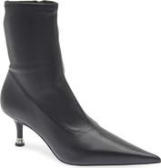 Alexander Wang Fei Pointed Toe Stretch Leather Ankle Boot