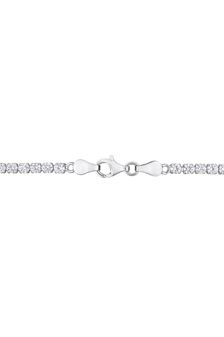 Gemstone Tennis Bracelet Sterling Silver, Alternate, color, White Sapphire/Sterling Silver