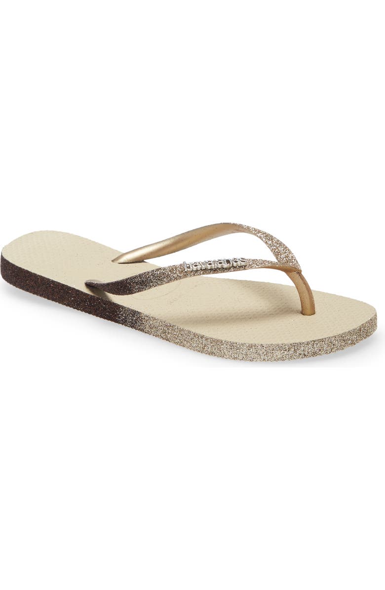 Havaianas Havianas Slim Sparkle Flip Flop, Alternate, color, Sand Grey
