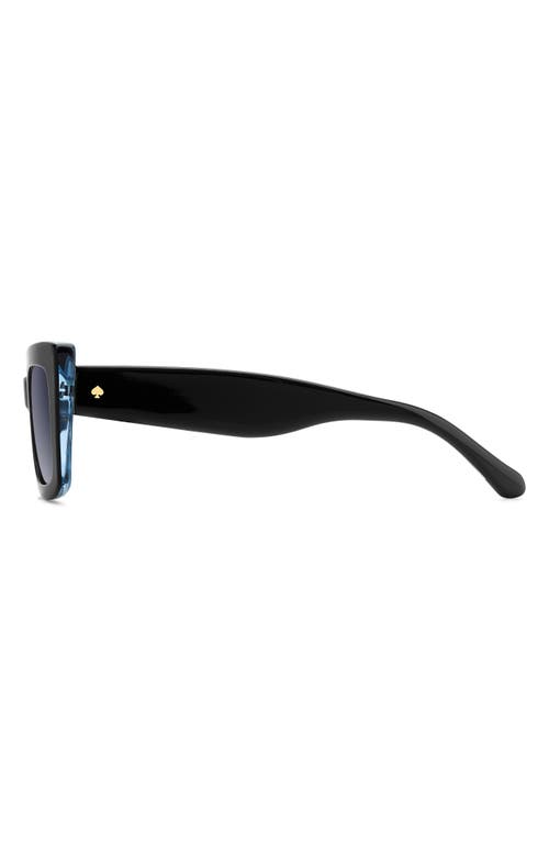 Kate Spade Cailin Rectangle Acetate Sunglasses In Black Blue/dark Grey Sf