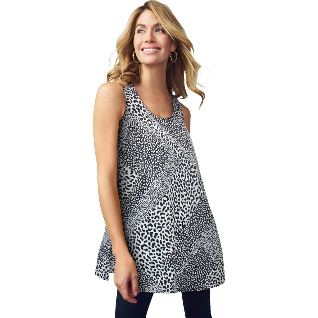 Jessica London Georgette Tunic Tank In Animal Print