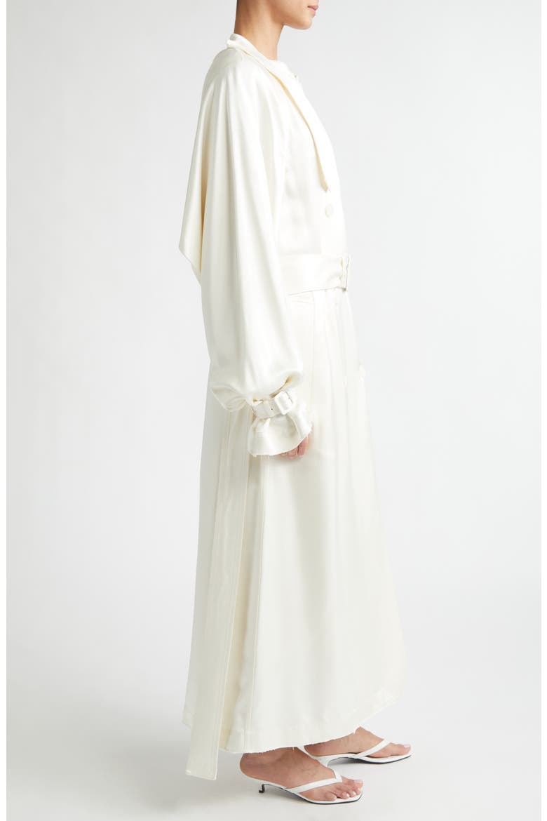 satin trench dress Luxury Transparent Trench Coat | Designer Organza Outerwear