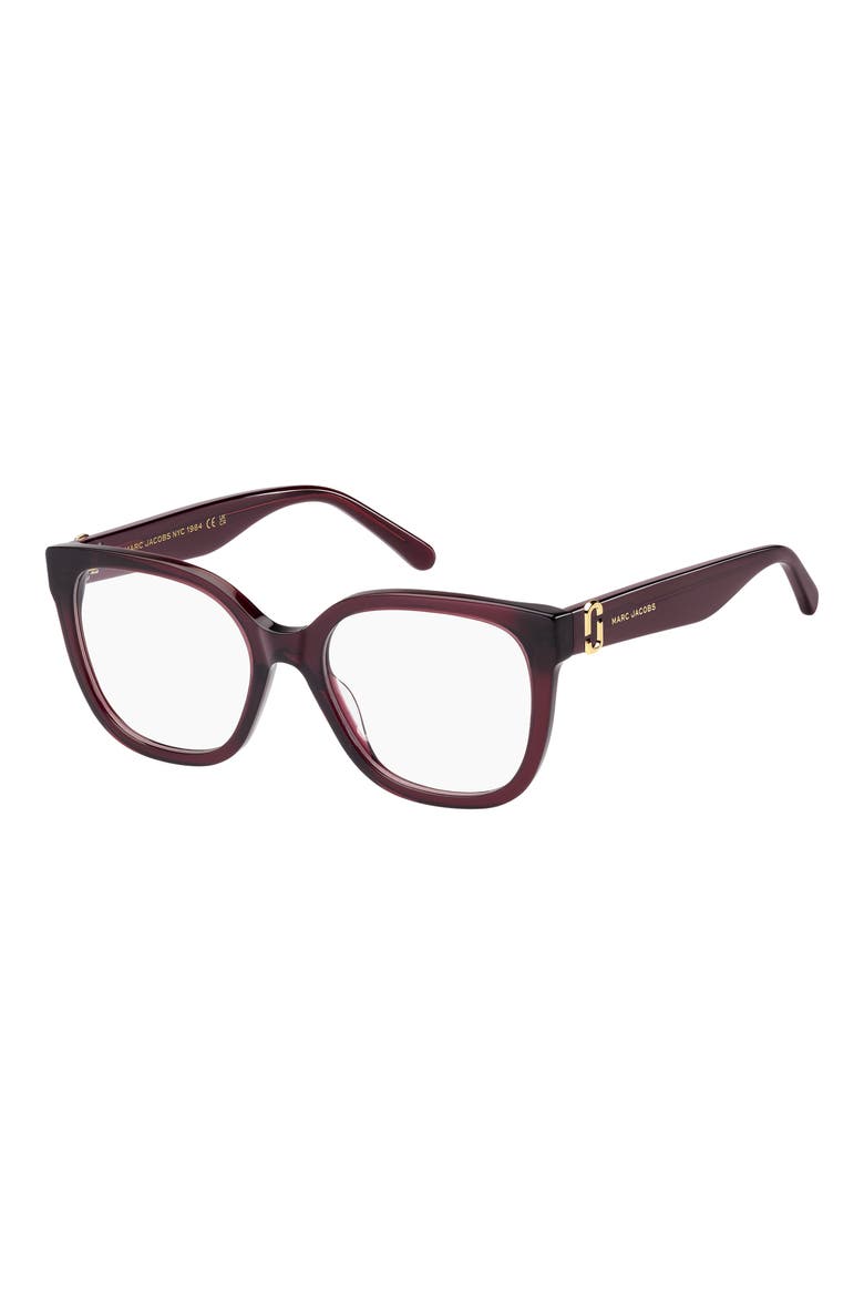 53mm Square Optical Glasses, Alternate, color, BURGUNDY