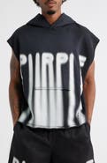 PURPLE BRAND Logo Sleeveless Cotton Fleece Hoodie
