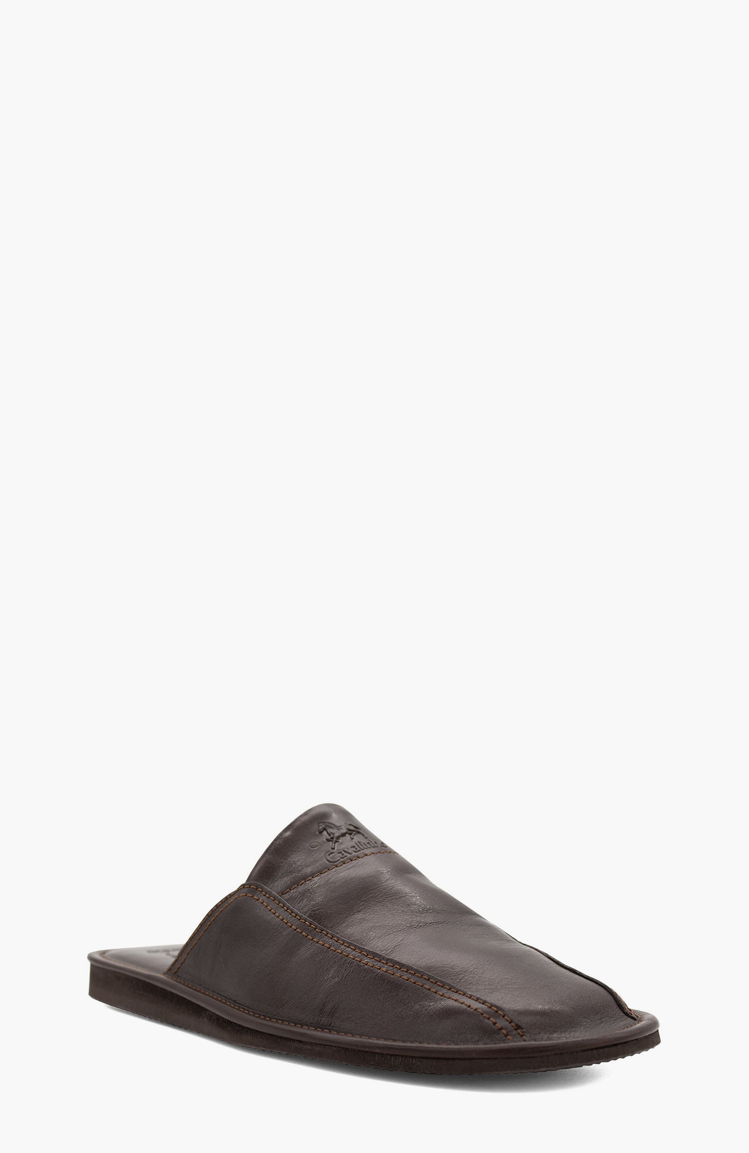 Gentleman Leather House Slippers 102, Alternate, color, Brown