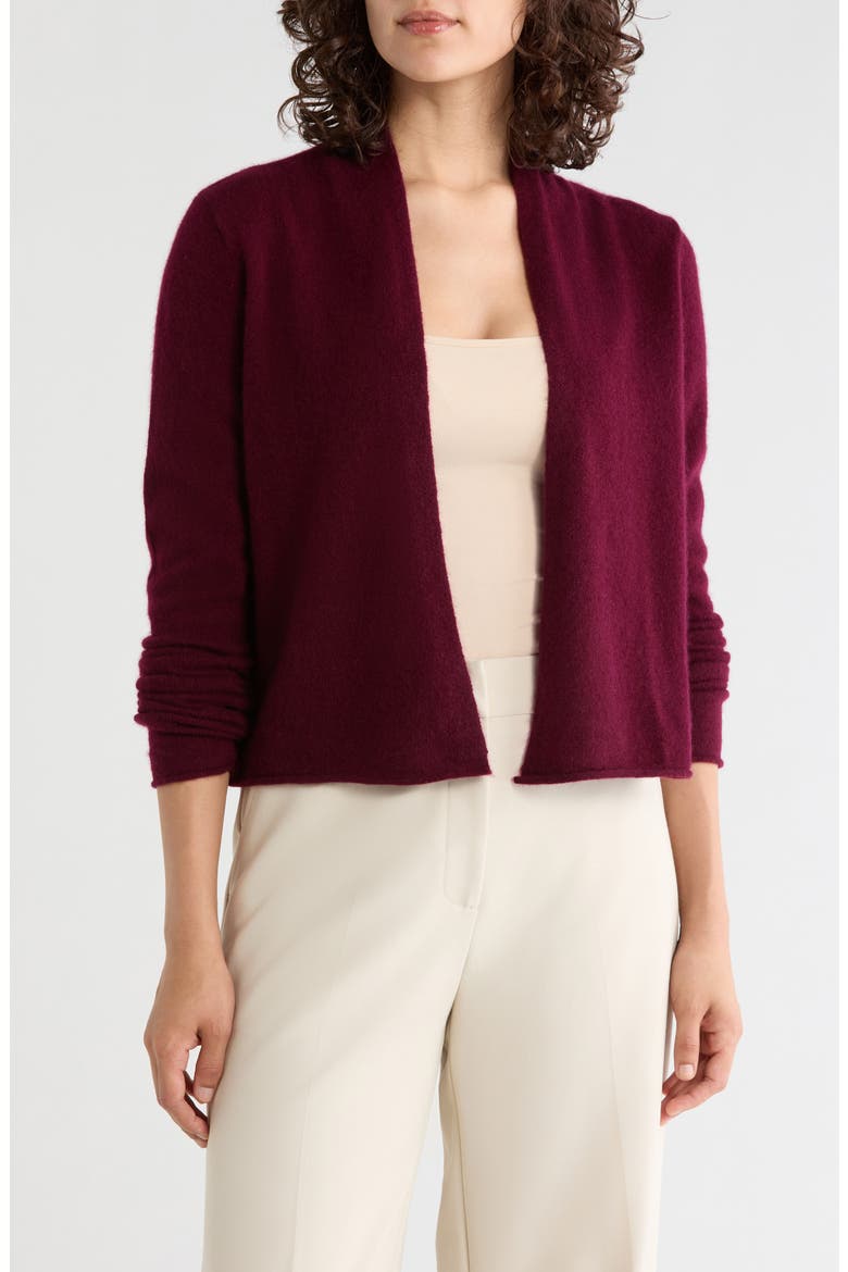 Cropped Cashmere Cardigan, Main, color, BORDEAUX