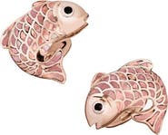 Jan Leslie Koi Fish Mother of Pearl Sterling Cufflinks