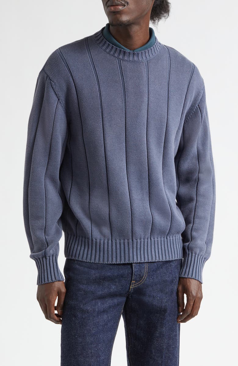 Noah Drop Needle Cotton Sweater, Main, color, Deep Blue