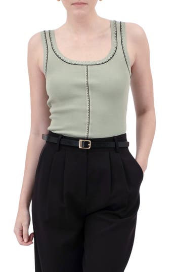 BLU PEPPER BLU PEPPER CONTRAST STITCH SCOOP NECK SWEATER TANK