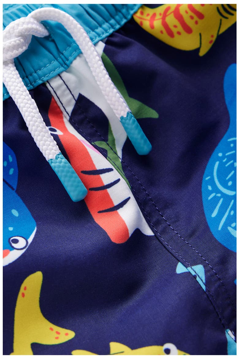 Kids' Print Swim Trunks, Alternate, color, NAVY SHARKS