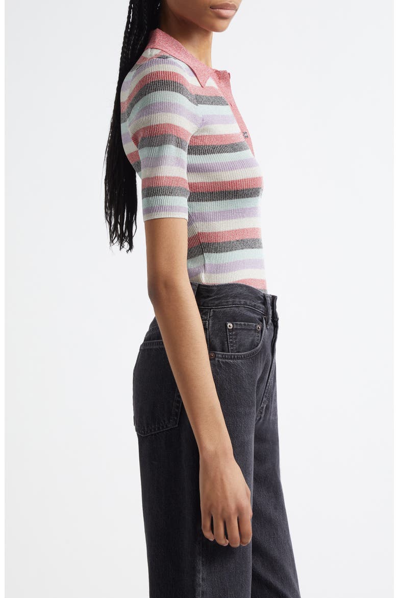 Sparkle Rib Stripe Polo, Alternate, color, MULTICOLOR
