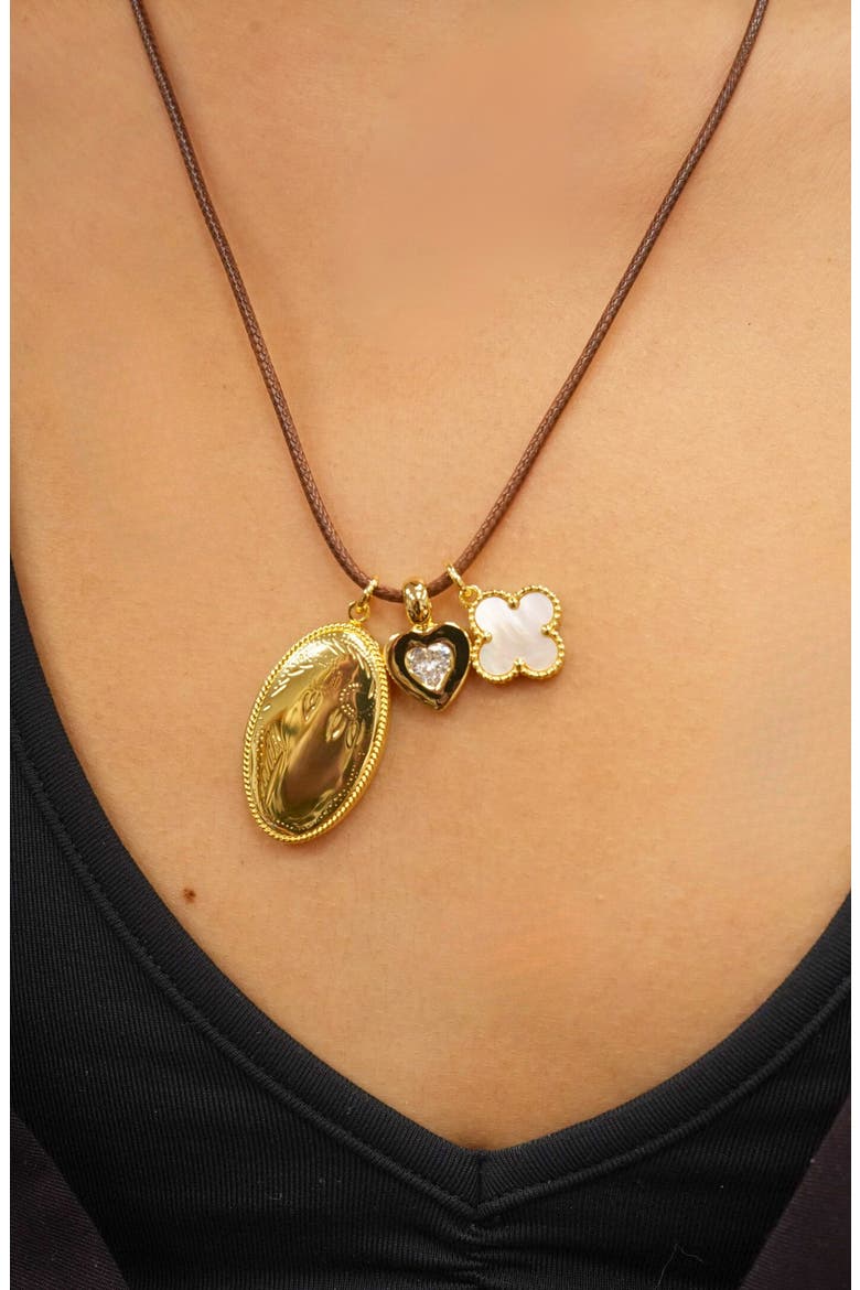 Charm Cord Locket Necklace, Alternate, color, GOLD