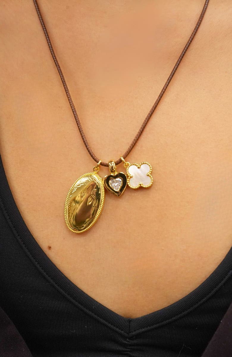 ARGENTO VIVO Charm Cord Locket Necklace, Alternate, color, Gold