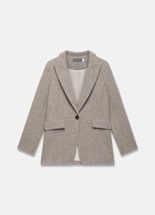 Mint Velvet Herringbone Single Breasted Blazer In Gray