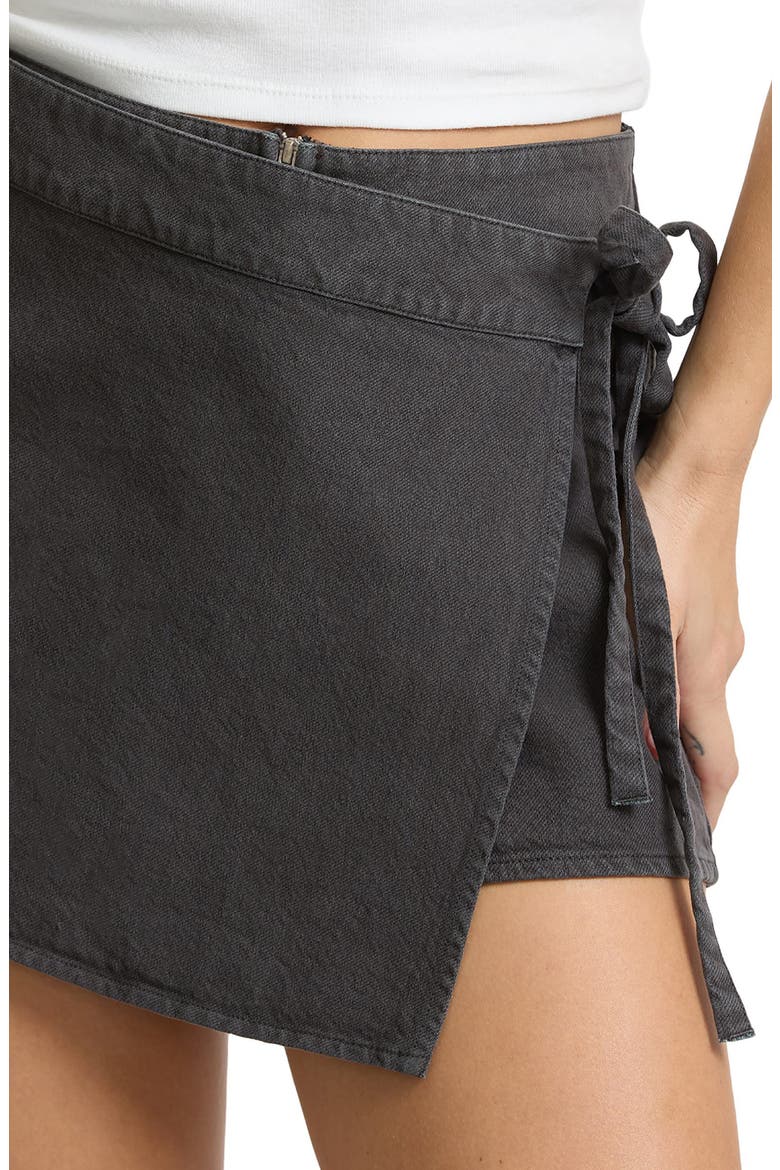 Your Crush Cotton Wrap Skort, Alternate, color, BLACK SANDS
