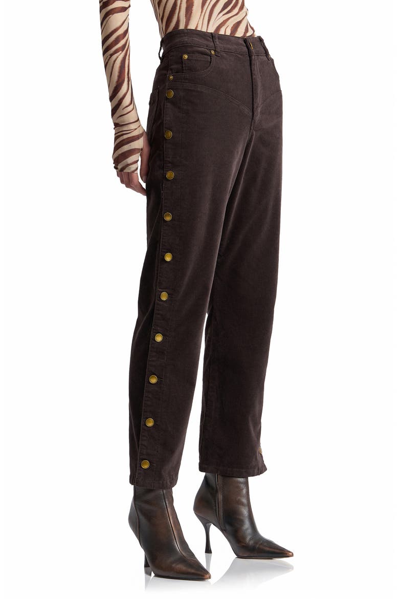 High Waist Side Shank Straight Leg Jeans, Alternate, color, DARK ROAST
