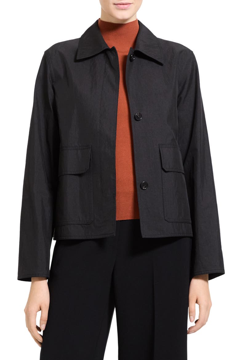 Boxy Patch Pocket Jacket, Main, color, BLACK