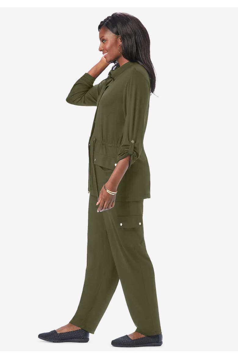 2-Piece Stretch Knit Cargo Set, Alternate, color, DARK SAPPHIRE
