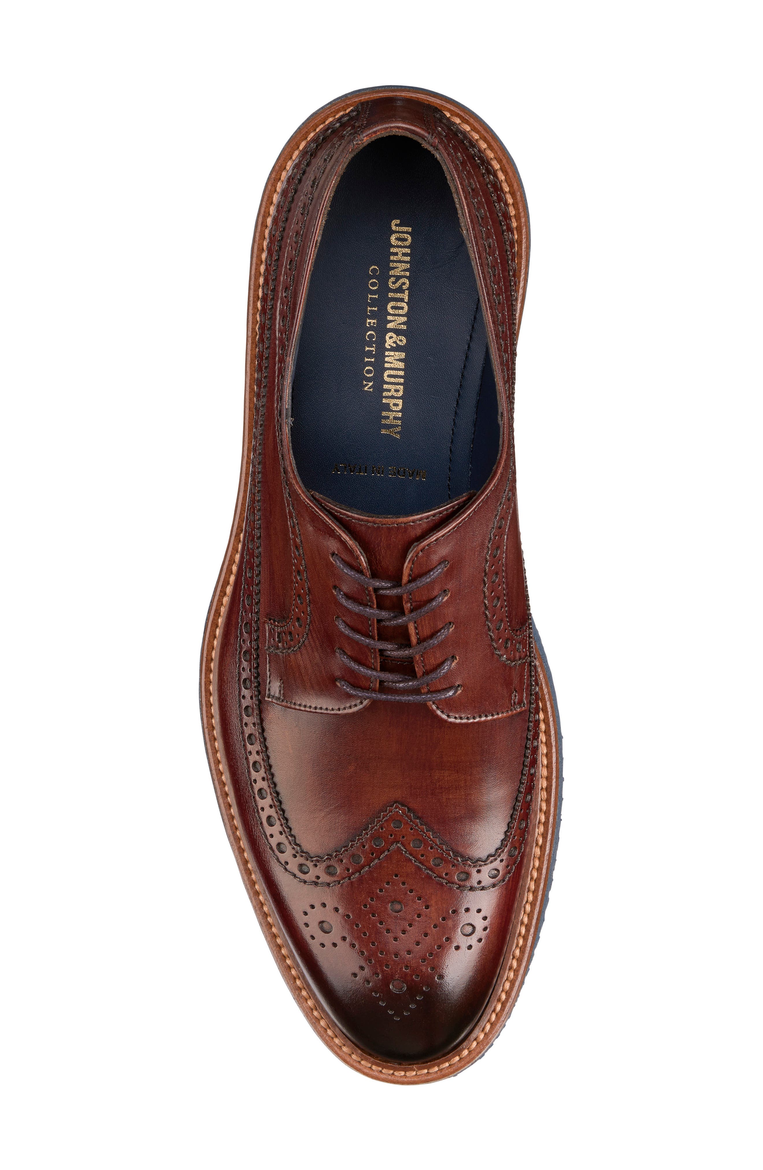 Johnston & Murphy Jameson Wingtip Derby, Alternate, color, BROWN