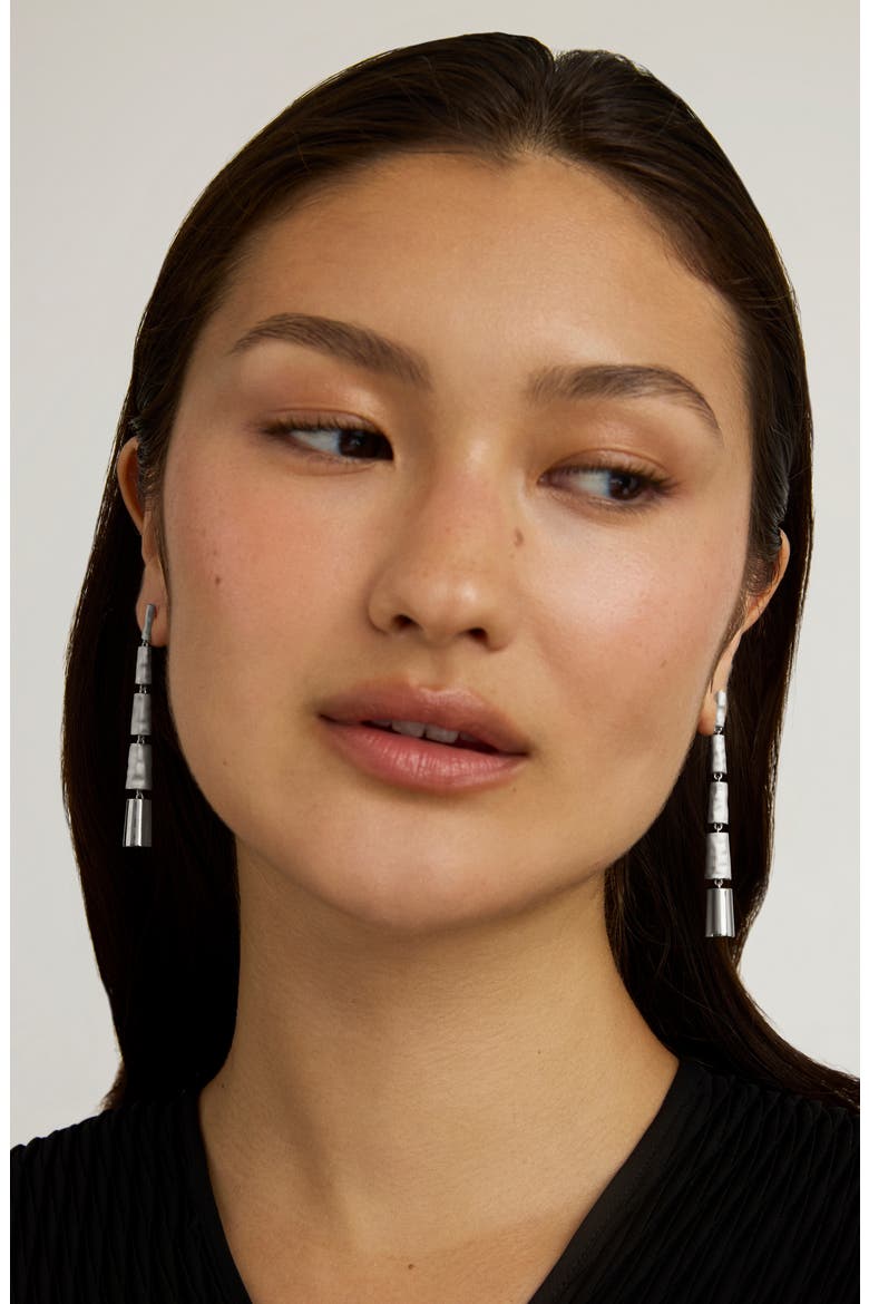 Nairobi Statement Drop Earrings, Alternate, color, SILVER