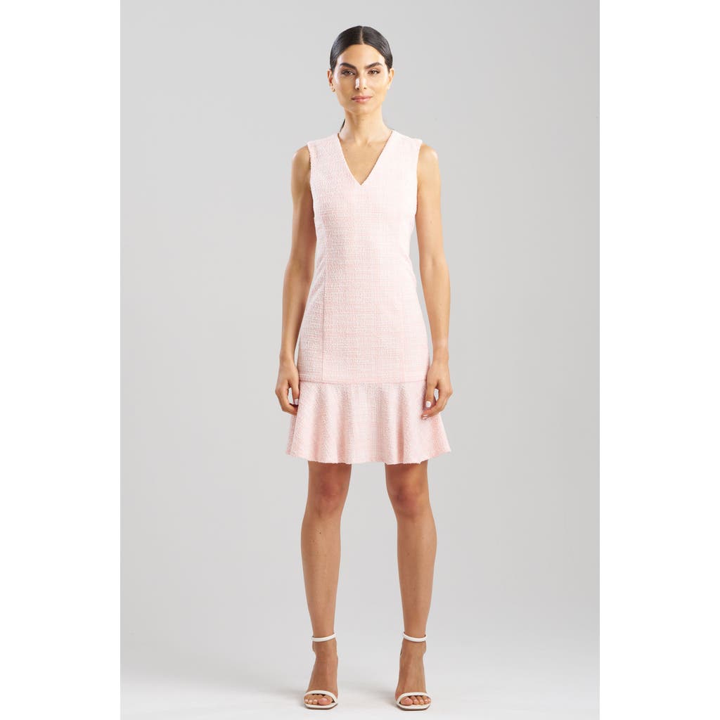 Natori Tweed Midi Dress In Light Pink