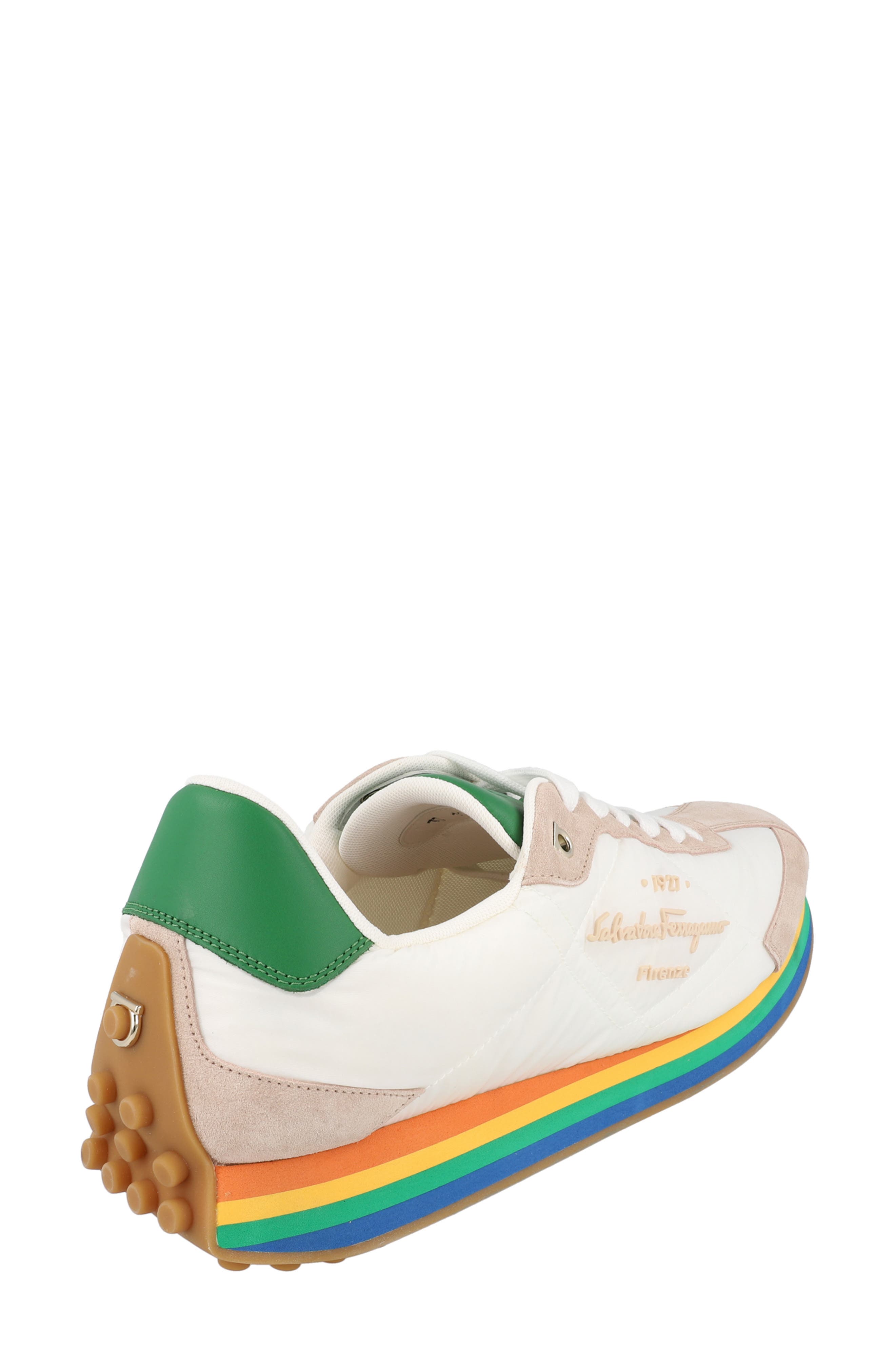 FERRAGAMO Striped Sole Sneaker, Alternate, color, 