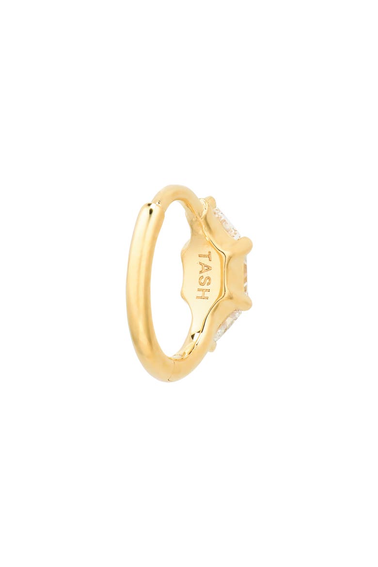 Diamond Huggie Hoop Earring, Alternate, color, YELLOW GOLD