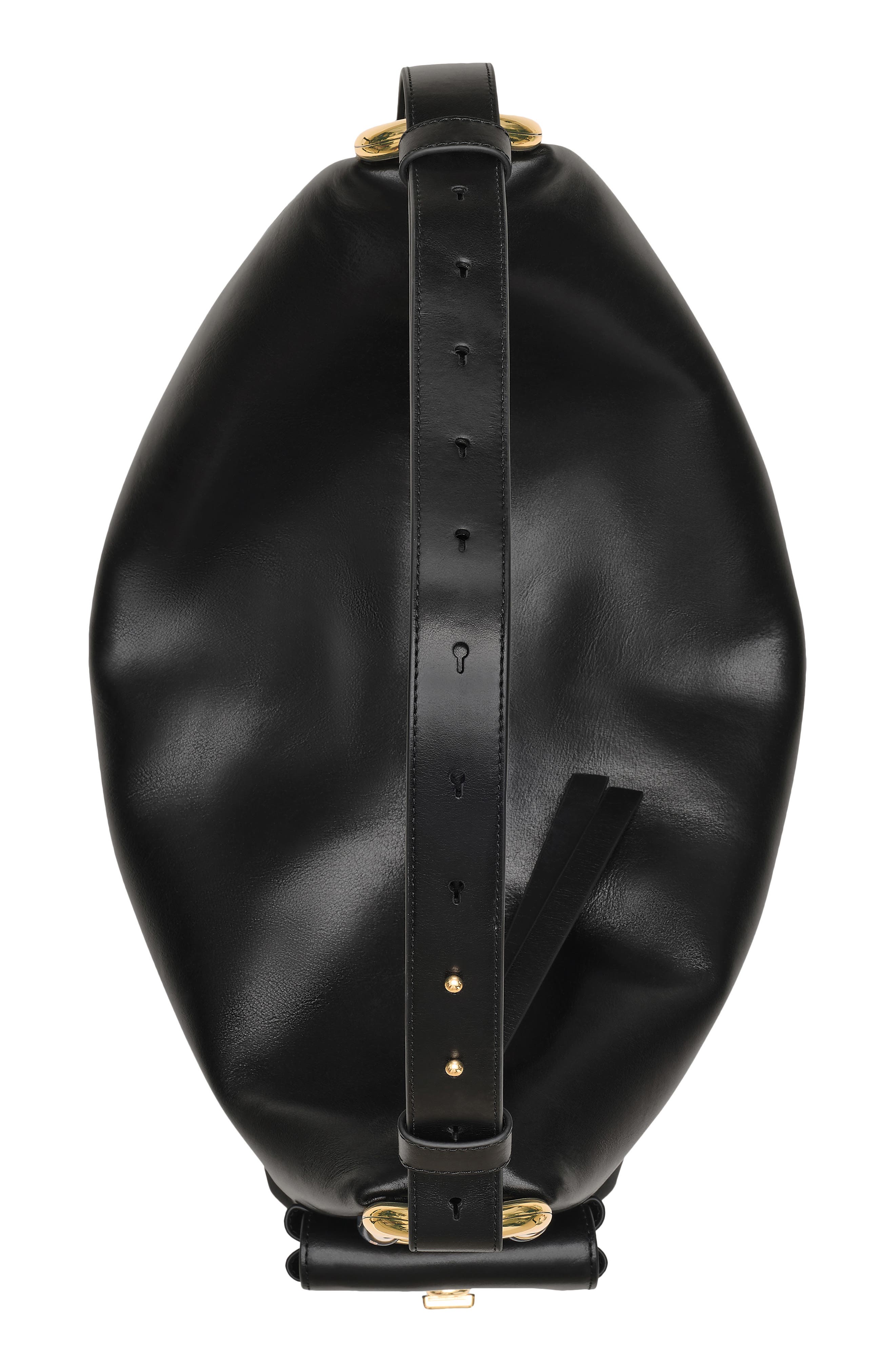 Marc Jacobs Large Scene Leather Shoulder Bag, Alternate, color, Black