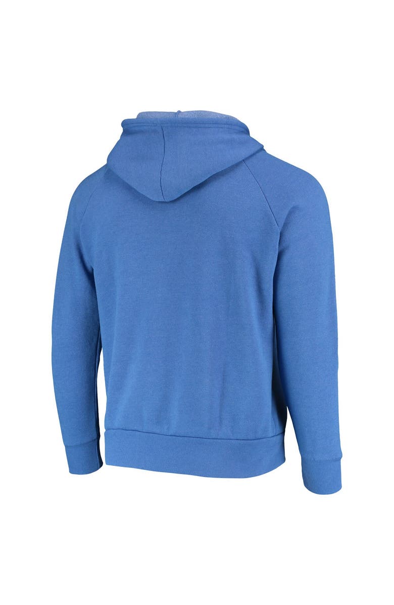 Majestic Threads Men's Majestic Threads Heathered Royal Golden State Warriors Mantra Tri-Blend V-Neck Raglan Pullover Hoodie, Alternate, color,