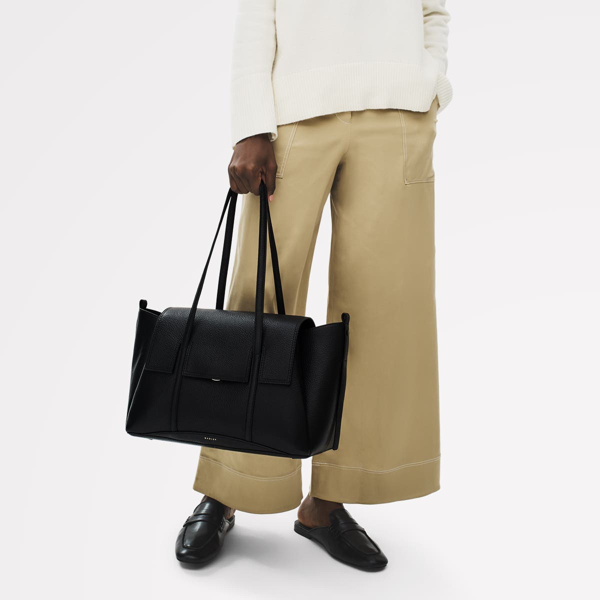 Radley The Chancery Large Flapover Shoulder Bag, Alternate, color, Black