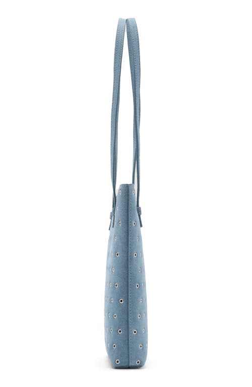 Mango Die-cut Leather Shopper Bag In Blue